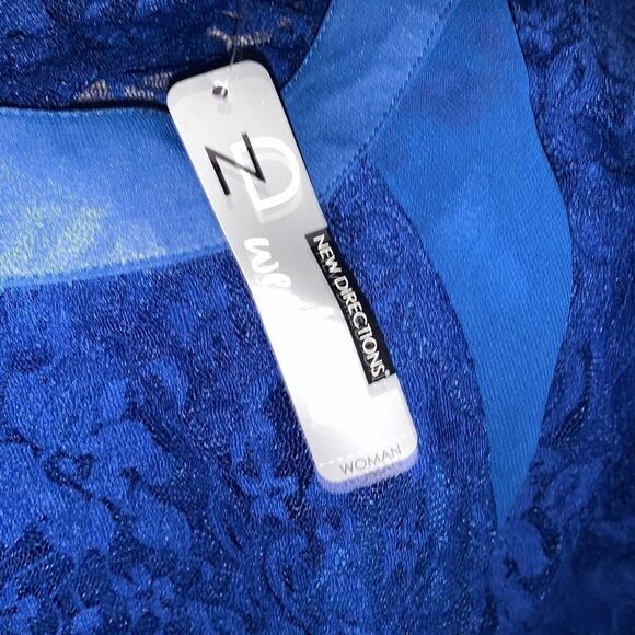 NWT Blue Sheer Lace Double Layered Floaty Top Size 3X - Picture 16 of 16